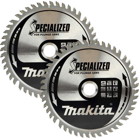 2x Makita B-56708 165mm x 20 48 Teeth Cordless Plunge Saw Blade DSP600 SP6000 (1/4)