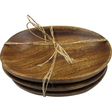 Signes Grimalt Vaisselle 3U Ustensiles Assiette en Bois d'Acacia Marron - 5x14x11cm