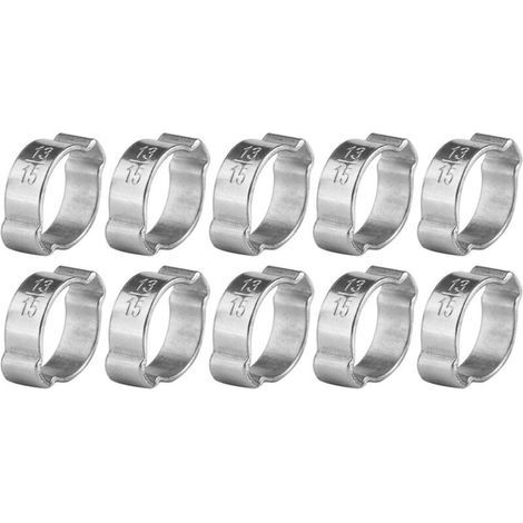 10 Pcs Colliers de Serrage Tuyau Serrage Ajustable Ajustable en Acier Inoxydable (13-15Mm ) (1/5)
