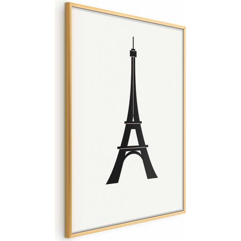 Poster – Eiffelturm, einfache Grafik in Schwarzweiß (1/4)