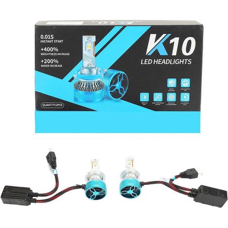 2 ampoules de phare 5600 lm 6000 K IP67 étanches, haute luminosité, dissipation de chaleur, remplacement (1/4)