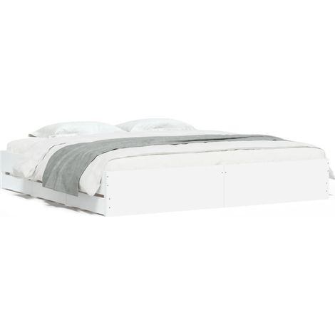 vidaXL Bettgestell mit Schubladen weiß 180x200 cm aus Spanplatte