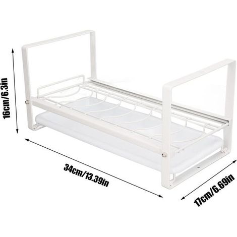 Ripiano portaoggetti per mobili da cucina per ciotole, piatti, scolapiatti, antiruggine, antiscivolo, per piano di lavoro, credenza, dispensa (1/3)