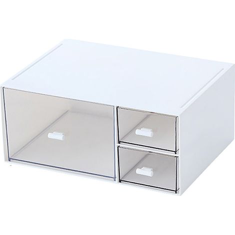 1 Boîte de rangement, 3 tiroirs, plastique ABS, surface lisse, bureau, cosmétiques, maison (1/5)