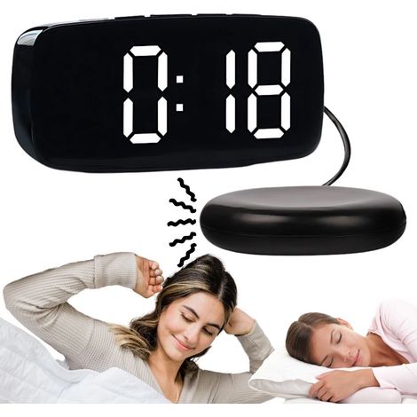 Reloj despertador digital con plato vibratorio y pantalla LED. (1/5)