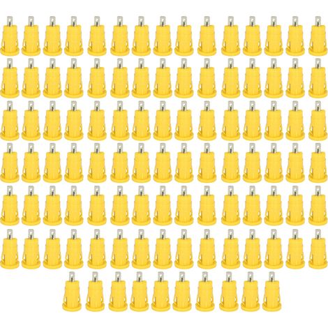 100 Pièces Connecteur Banane 4mm Sécurité Douille à Bornes Nickelé Cuivre Bloc Terminal Jaune (1/5)
