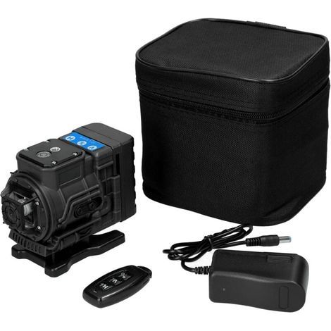 Niveau Laser 360°x 3, Autonivelant Niveau Laser Vert Chantier à Ligne Croisée Verticale et Horizontale 3D, IP45, avec Télécommande Intégrée Batterie Rechargeable 2400 mAh (1/5)