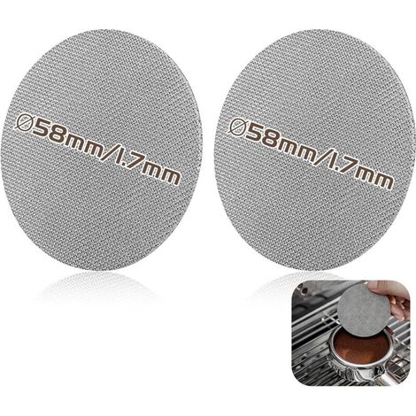 2 PCS 58.5 mm Washer Strainer, Espresso Filter, Sintered Coffee Filters for Espresso Portafilter, Coffee Accessories, 1.7 mm Thick, 150 μm 316 Stainless Steel, Reusable and Durable (1/5)