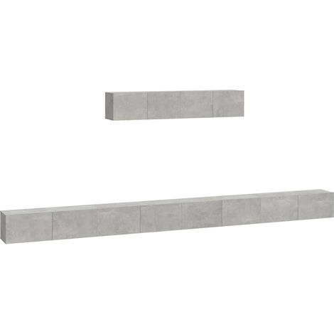 Maison Exclusive - 6-tlg. TV-Schrank-Set Betongrau Holzwerkstoff (1/5)