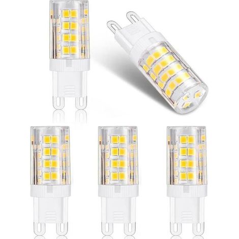 Lot de 5 Ampoules LED G9 5W, Equivalent 40W/50W Halogène, 450LM, Blanc Chaud 3000K, 220V, Éclairage Cuisine Chambre Salon (1/5)