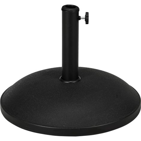 Parasol, réglable, noir, pour maison et usage quotidien, 25 kg, ciment, 3 adaptateurs, format pratique, style moderne et facile à associer