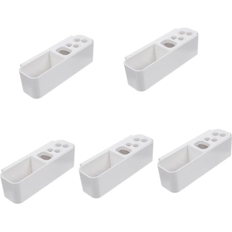 5 Pièces Support Mural Dents Organisateur de Salle de Bain Élégant à Eau Drain pour Rangement pour Électriques Manuelles (1/5)