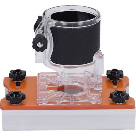 Socle de défonceuse avec couvercle transparent, support de fraisage et de rainurage, kit de fixation pour affleureuse à bois, 6 pièces‑Réglage de 56 mm (1/5)