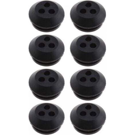 Satz mit 8 schwarzen Gummidichtungen für Kraftstofftanks mit 3 Löchern, 5 mm Lochdurchmesser, zum Austausch bei Laubbläsern, Freischneidern und Rasenmähern