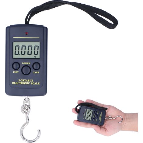 Balance électronique portable 40 kg avec crochet, mini et carrée WHA01L