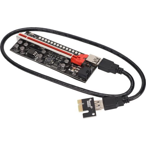 Carte d'extension PCIe 1x vers 16x avec condensateurs Excicon, blindage multicouche et fixation sécurisée (1/5)