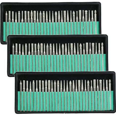 Memkey – Punte diamantate per forare vetro, metallo e pietra – Set da 90 pezzi da 1/8 di pollice (3 mm) – Per la creazione di gioielli e lavori di precisione – 8 pollici (1/5)