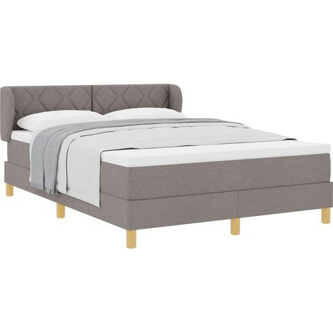 Maison Exclusive - Lit à ressorts avec tête de lit Taupe 160 x 200 cm tissu (1/5)
