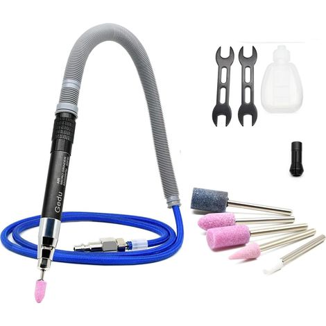 Kit de meuleuse à air comprimé 1/8" Mini crayon polissage outil de coupe Crayon pneumatique Le Grinder, pour meulage et polissage de précision, 65000 tr/min (1/5)