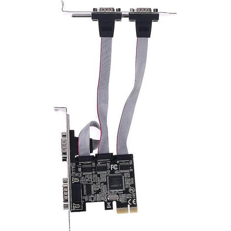 Carte d'extension PCI Express TXB071 à 4 ports : adaptateur d'extension série multi-ports RS232 DB9. (1/4)