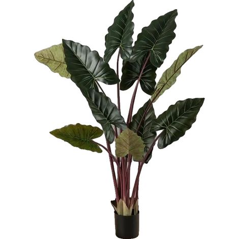 Albero di taro artificiale, alto 63 pollici, 11 foglie finte, FXC4QJDITJISD0 (1/2)