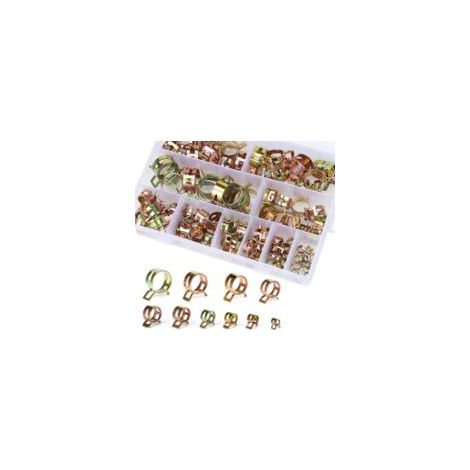 Clip À Ressort Tuyau Collier Serrage Durite Essence, 100 Pièces Serre-Joints À Tuyaux Colliers De Clip À Ressort Tuyau Serrage Avec Boîte De Rangement (6-22 Mm, Taille 10  - Crezuo
