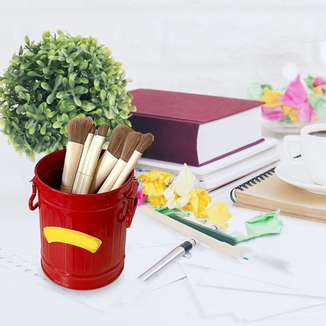 Porte-stylo en métal grande capacité, mignon et pratique, pour bureau, salle de classe ou études, rouge, taille unique (1/5)