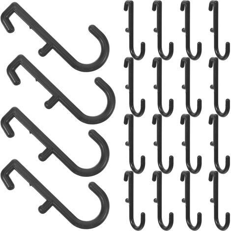 Crochets pour Panneau Perforé Noir en Plastique, Lot de 20 (1/5)