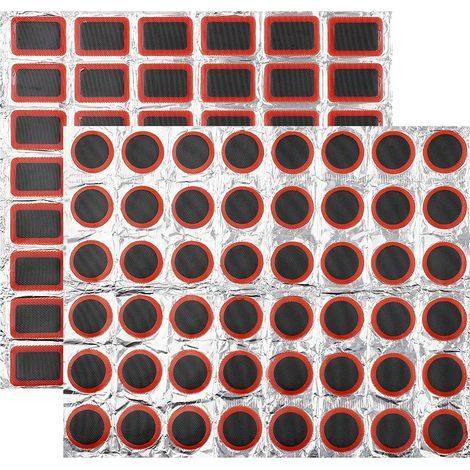 96-teiliges Gummireparaturset, quadratische Fahrradflicken, rundes Reparaturset, Fahrradschlauchflicken, Reifenflicken für Fahrräder, Dreiräder und Motorräder, 25 mm (1/5)