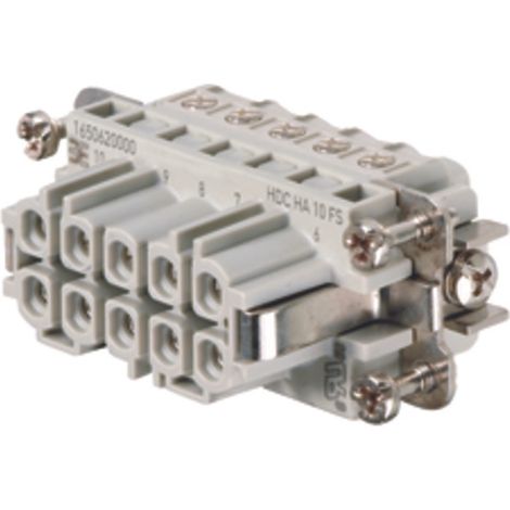 Embout de connecteur Weidmuller série HA, 10 contacts , 16A, Femelle ( Prix pour 1 )