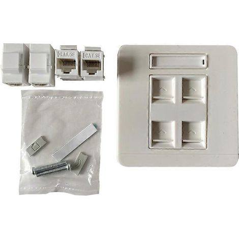 4-Port-Netzwerkstecker-Panel RJ45 Cat5e Modul LAN-Anschluss (Durchgangsanschluss)
