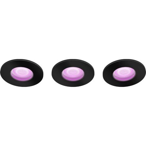 Philips Hue Pack de 3 spots LED intelligents encastrables Xamento Philips Hue encastrable noir 3x5,7W (1/5)