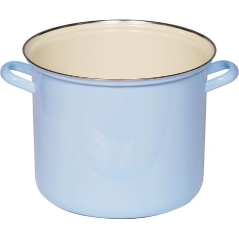 Riess olla alta con borde cromado Ø18cm 3 litros esmalte Clásico Azul Pastel