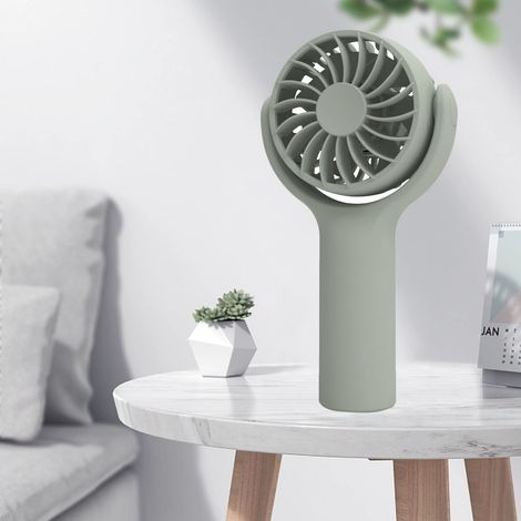 Mini ventilateur portable multifonction silencieux à 3 vitesses réglables, vent puissant, petit format, idéal pour la maison, les voyages et les activités de plein air (vert). (1/5)
