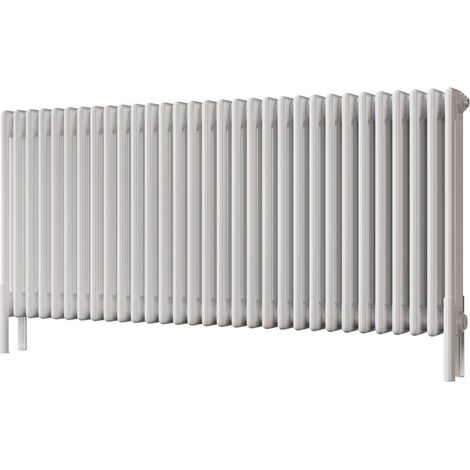 Alpha - White Column Radiator H600mm x W1355mm 3 Column - Feet Included (1/3)