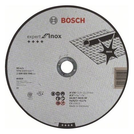 Disco da taglio inox per smerigliatrici 230 x 2mm 2608600096 BOSCH