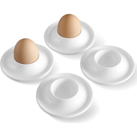 Serviergestell für Eierbecher (4 teilig) mit Silikonboden. für hart und weichgekochte Eier. für ein schnelles Frühstück oder einen Brunch. Leicht (1/4)