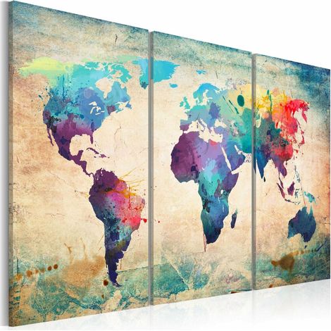 Tableau carte en couleurs de l'arc-en-ciel - 90 x 60 cm (1/4)