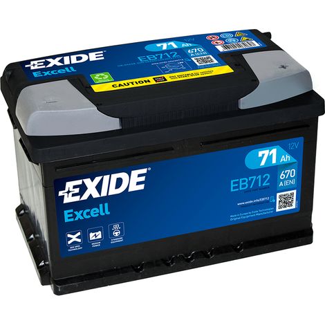 Batería de coche Tudor 71Ah EB712 Exide
