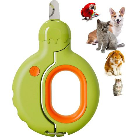 Coupe-ongles pour animaux, coupe-ongles pour chats et chiens avec lumière pour éviter une coupe excessive, outils parfaits pour la coupe des ongles (vert avocat) (1/5)