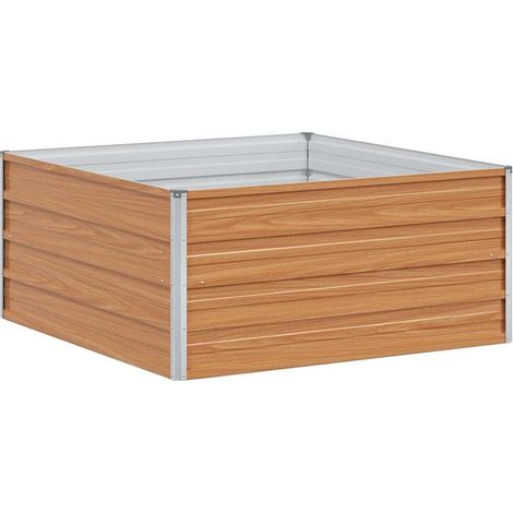 Garden Raised Bed Light Brown 100 x 100 x 45 cm vidaXL