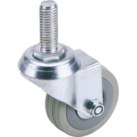 Draper 100mm Dia. Swivel Bolt Fixing Rubber Castor - S.W.L 80Kg (65480)