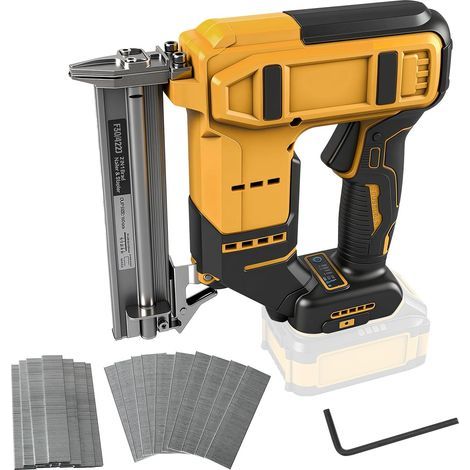 Cloueuse sans fil pour batterie Dewalt 18V 20V, agrafeuse sans fil 2 en 1, cloueuse à batterie 18GA avec 1000 clous et 1000 agrafes pour la rénovation domiciliaire et le travail du bois (1/5)