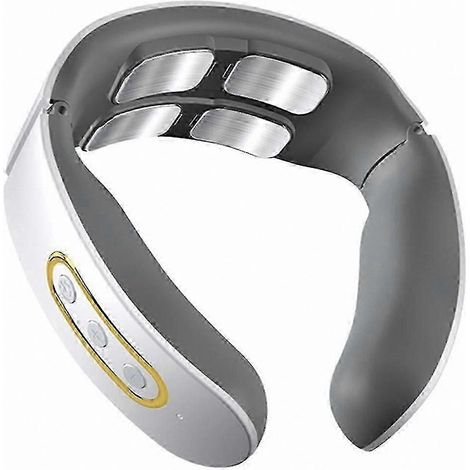 Appareil de massage rechargeable pour la nuque et les épaules, avec fonction chauffante et vibration, pour la relaxation et le soulagement de la douleur (blanc). (1/5)