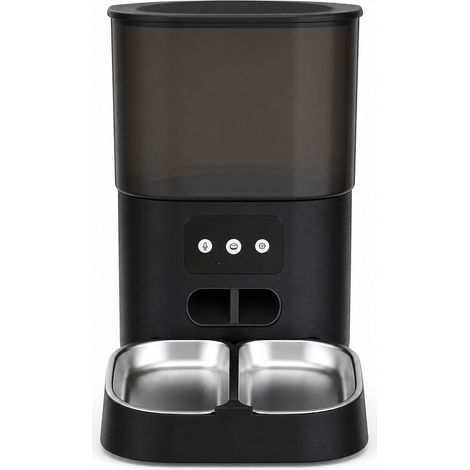 Distributeur automatique de nourriture pour animaux 4,5L WiFi double bol en acier inoxydable 304 avec contrôle à distance et alimentation double Maison