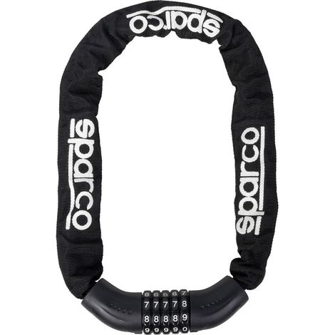 Lucchetto a catena per bicicletta nero con combinazione Sparco (1/5)