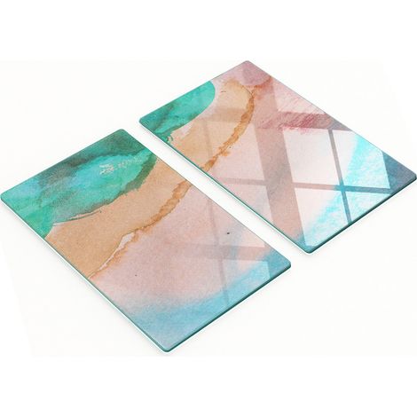 Tableros decorativos multifuncionales de vidrio templado con fondo desgastado, 2x30x52 cm.