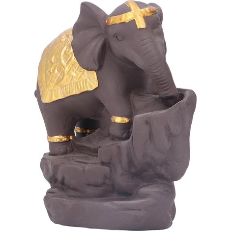 Porte-encens éléphant design chaleureux, mignon et portable, anti-fatigue, décoration maison, support bâton d'encens apaisant, cadeau déco zen. (1/5)