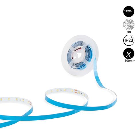 Tira LED 24V DC - 12W/m - Monocolor- 10mm - IP20 - 5 Metros