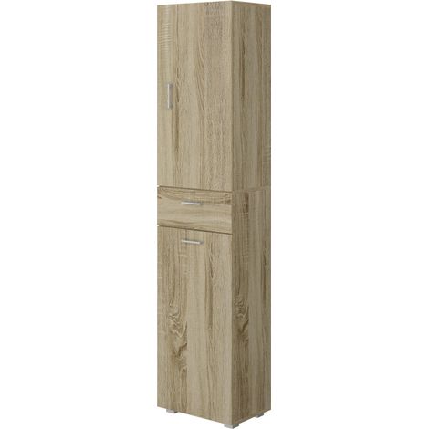 Armadio 1 Anta con Cassetto e Cestello 45x32x195 cm Rovere (1/2)